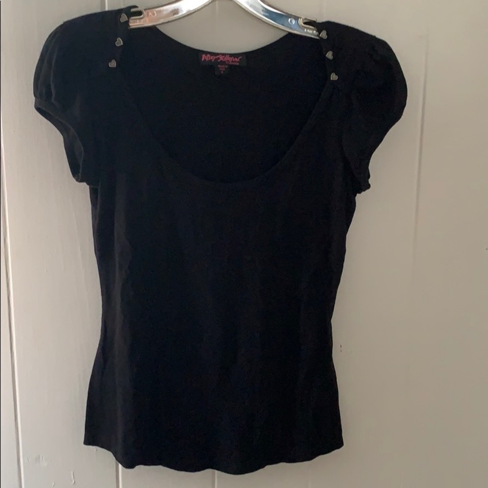 Betsey Johnson 90’s Puff Sleeve Heart Tee Top 💖